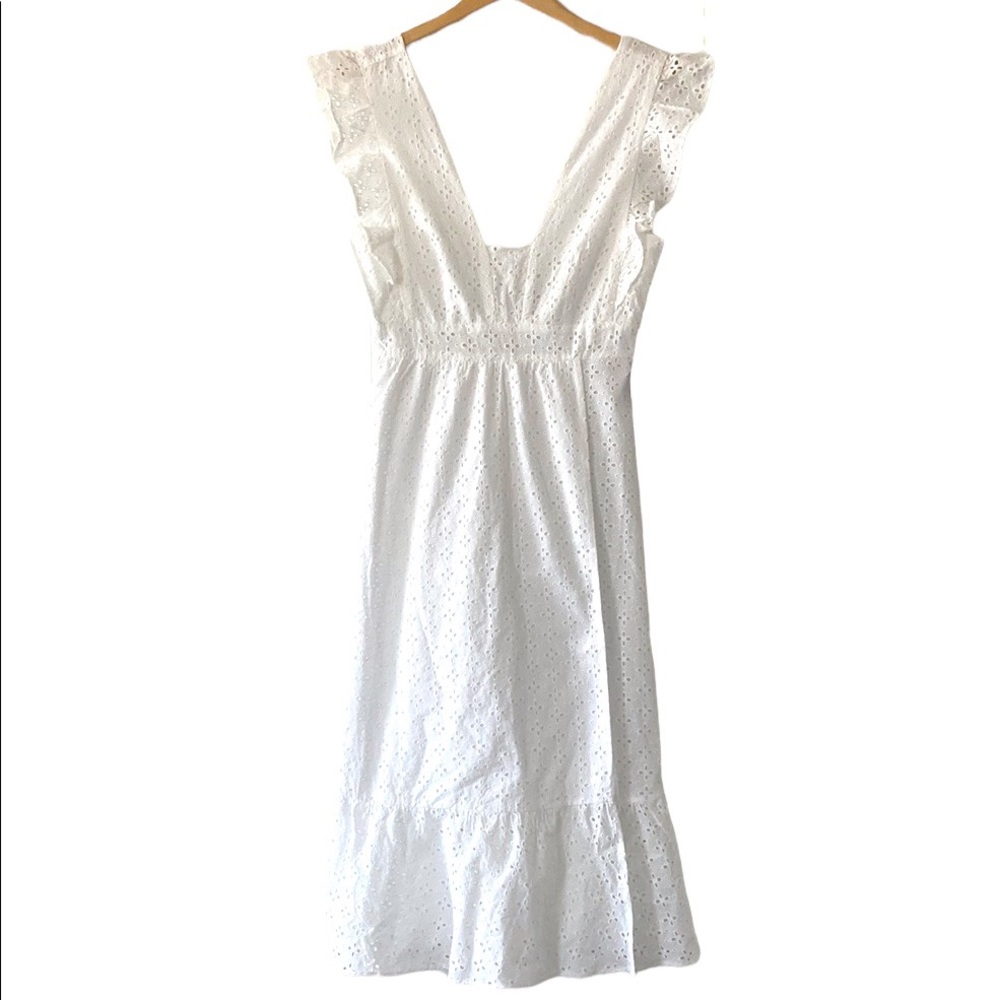 Medium white dress wedding beach eyelet